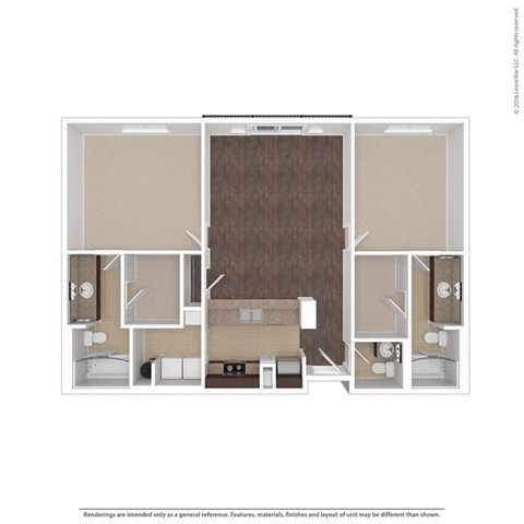 The Nicks Floor Plan at The Maywood, Oklahoma, 73104